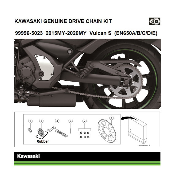Kawasaki Genuine chain and sprocket kit